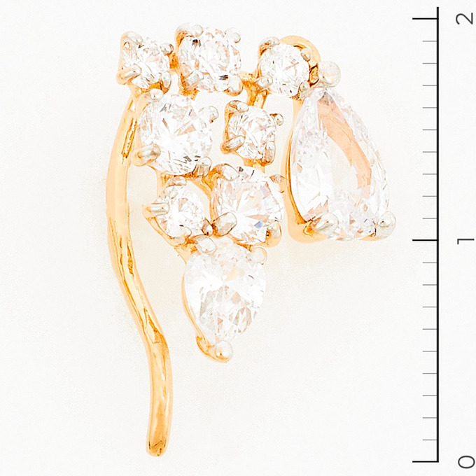Серьги из золота 585 пробы c фианитами
