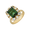 Кольцо из золота 750 пробы c турмалином и бриллиантами