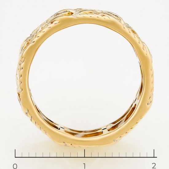 Кольцо из комбинированного золота 585 пробы c 8 бриллиантами, Л75008875 за 38700