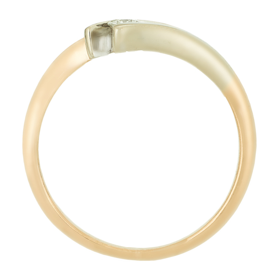 Кольцо из комбинированного золота 500 пробы c 1 бриллиантом, Л45071412 за 27300
