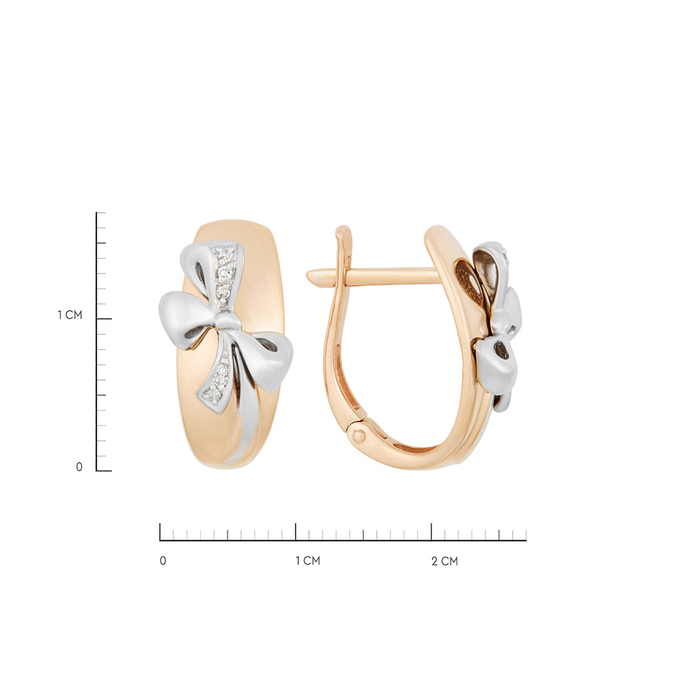 Серьги из золота 585 пробы c бриллиантами, Л 7102 2779 за 44400