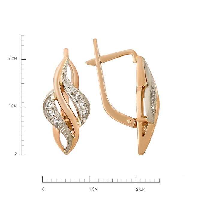 Серьги из золота 585 пробы c бриллиантами, Ц О007 1844 за 78720