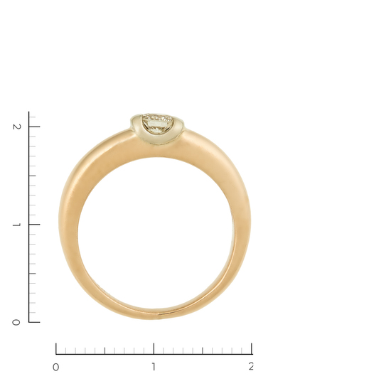 Кольцо из комбинированного золота 585 пробы c 1 бриллиантом, Л35059288 за 29950