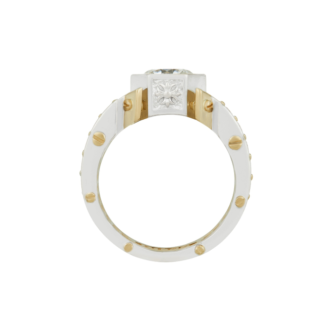 Кольцо из золота 585 пробы c бриллиантами и муассанитом, Л 2212 3430 за 255000