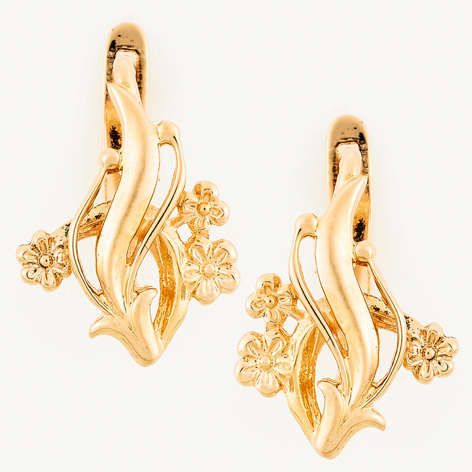 Серьги из красного золота 585 пробы