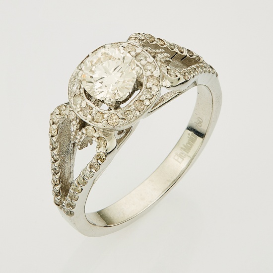 Кольцо из белого золота 750 пробы c 57 бриллиантами, Л47068344 за 104200