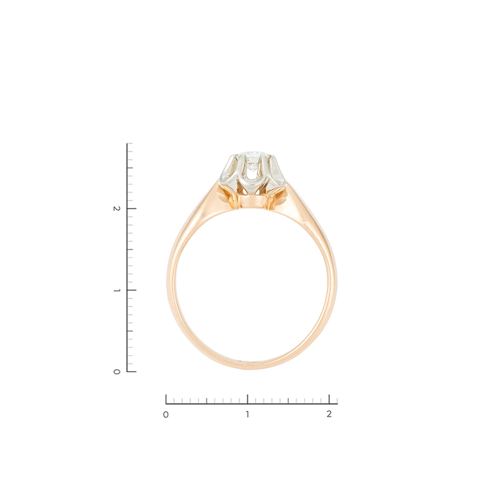 Кольцо из золота 583 пробы c 1 бриллиантом