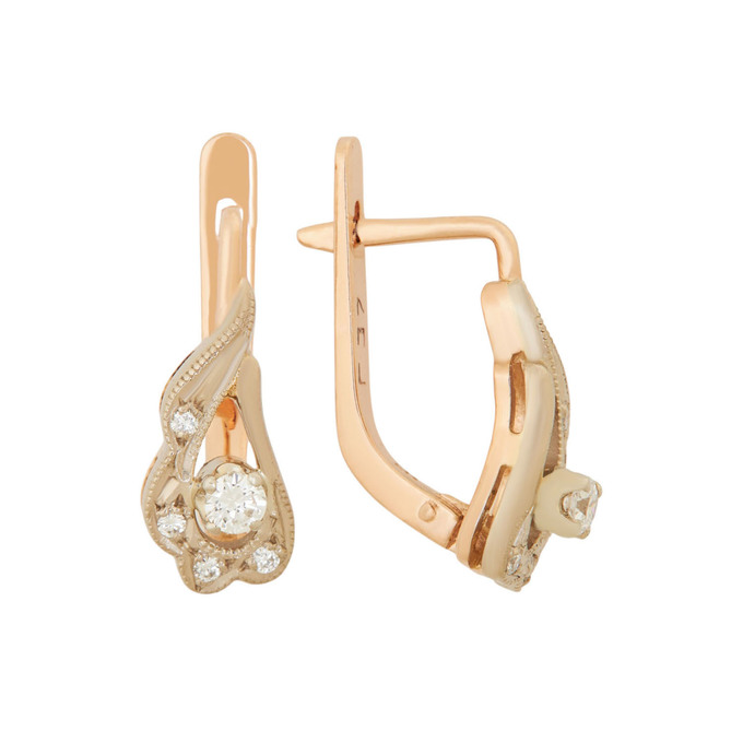 Серьги из золота 585 пробы c бриллиантами, Ц О007 2108 за 79840