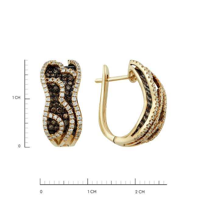 Серьги из золота 585 пробы c бриллиантами, Л 4107 6355 за 63000