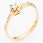 Кольцо из комбинированного золота 585 пробы c 1 бриллиантом Л08071190 фото 1