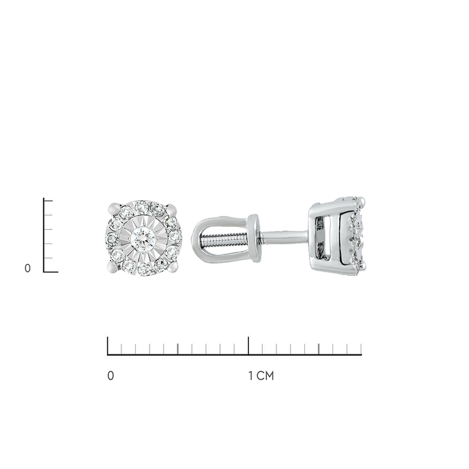 Серьги из золота 585 пробы c бриллиантами, Ц О007 1409 за 30400