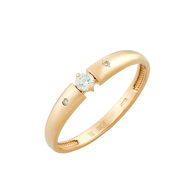 Кольцо из золота 585 пробы c бриллиантами