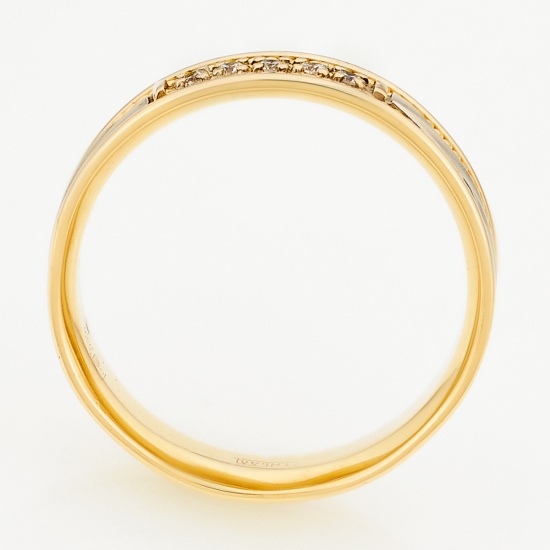 Кольцо из комбинированного золота 585 пробы c 5 бриллиантами, Л48066579 за 15075
