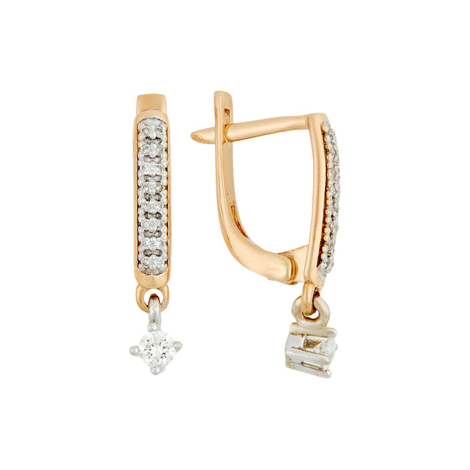 Серьги из золота 585 пробы с бриллиантами, Л 5406 3729 за 50700