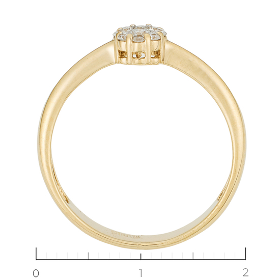 Кольцо из желтого золота 585 пробы c 9 бриллиантами, Л45071703 за 19950