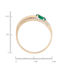 Кольцо из золота 585 пробы c изумрудом и бриллиантами