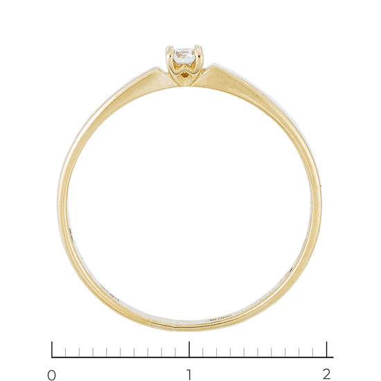 Кольцо из желтого золота 585 пробы c 1 бриллиантом, Л46084808 за 17520