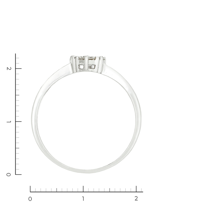 Кольцо из белого золота 585 пробы c 3 бриллиантами, Л 2809 4266 за 19740