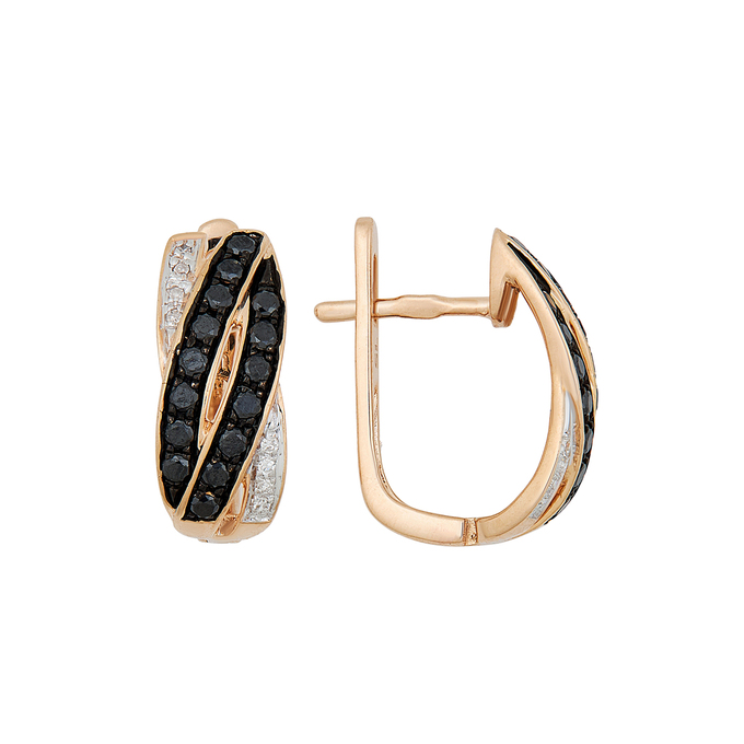 Серьги из золота 585 пробы c бриллиантами