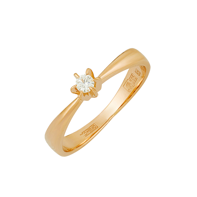 Кольцо из золота 585 пробы c бриллиантом, Л 3507 1860 за 20720