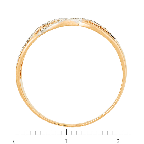 Кольцо из комбинированного золота 585 пробы c фианитами, Л73021863 за 12530