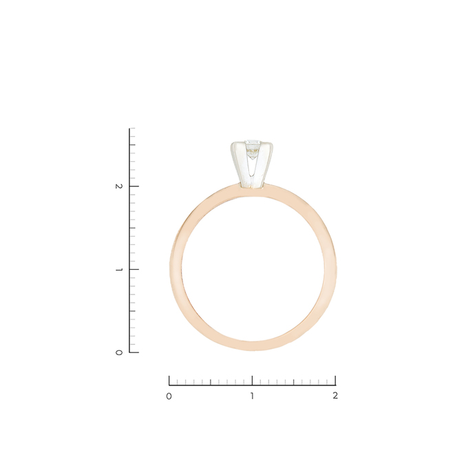 Кольцо из золота 585 пробы c 1 бриллиантом, Л 1615 3254 за 27650