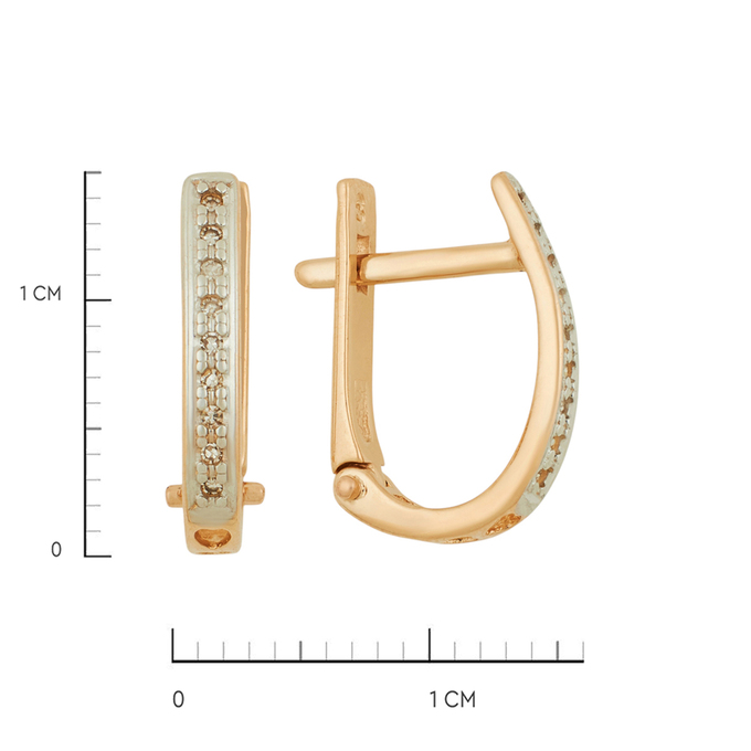 Серьги из золота 585 пробы c бриллиантами