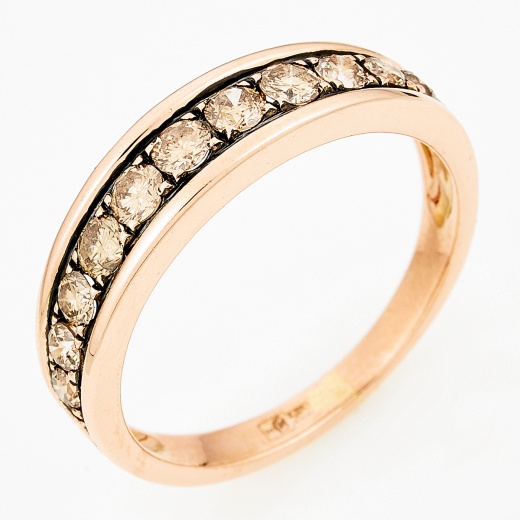 Кольцо из комбинированного золота 585 пробы c 11 бриллиантами Л62007218 фото 1