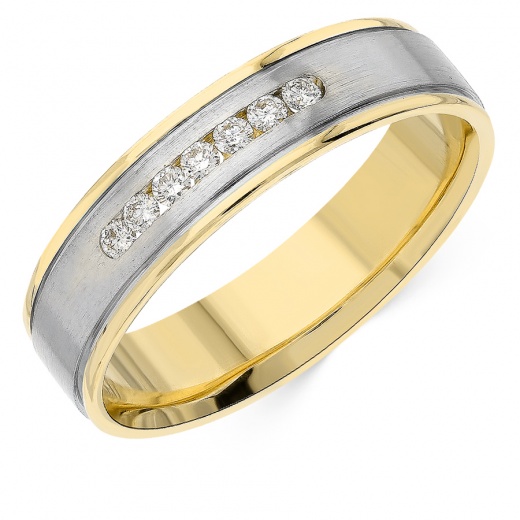 Кольцо из комбинированного золота 585 пробы c 7 бриллиантами 065989 фото 1