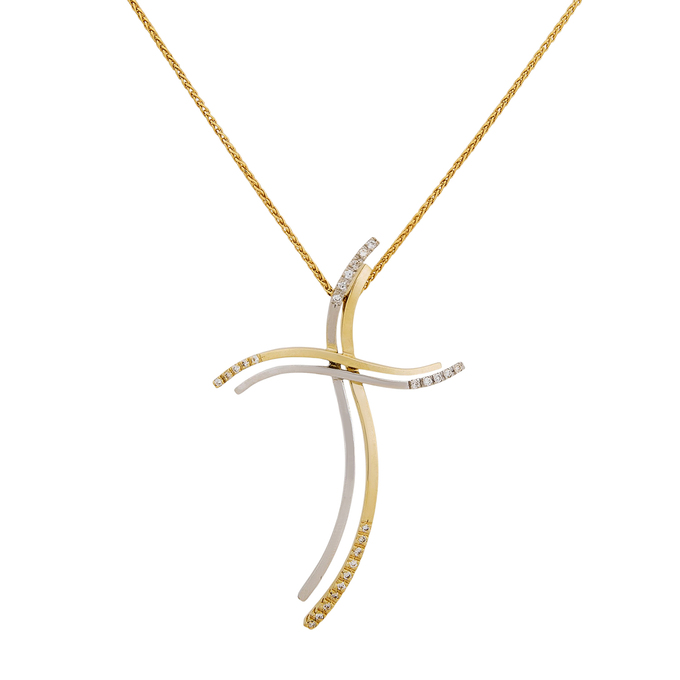 Колье из золота 585 пробы c бриллиантами