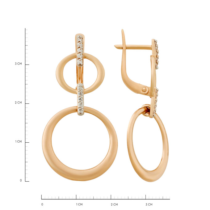 Серьги из золота 585 пробы с фианитами, Ц О007 3809 за 32900