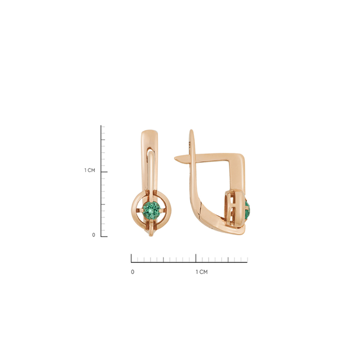 Серьги из золота 585 пробы c изумрудами, Л 4507 8794 за 34800