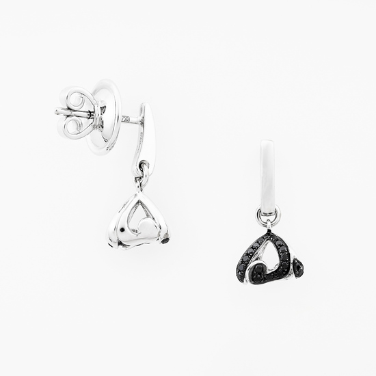 Серьги из белого золота 750 пробы c 40 бриллиантами, Л28069746 за 75 000 ₽
