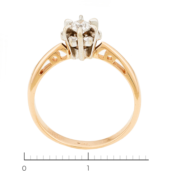 Кольцо из комбинированного золота 585 пробы c 7 бриллиантами, Л73000436 за 20950