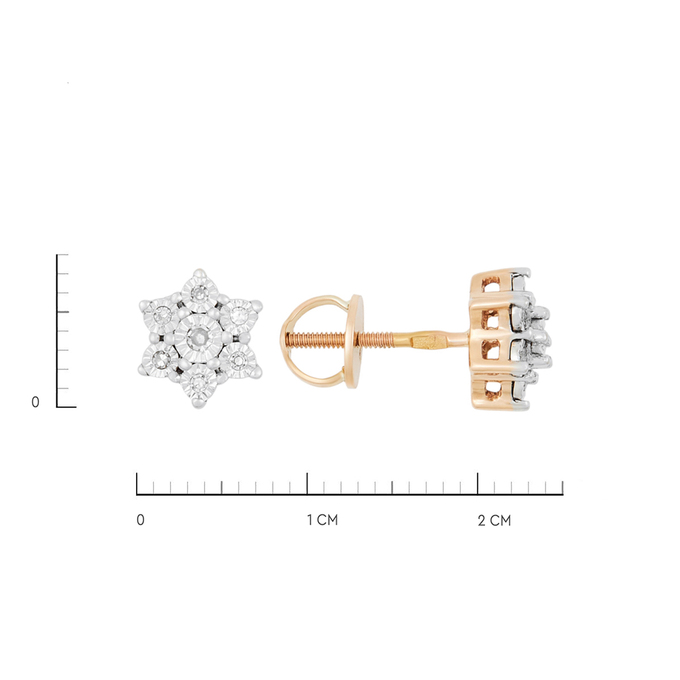 Серьги из золота 585 пробы c бриллиантами, К 0000 3316 за 23800