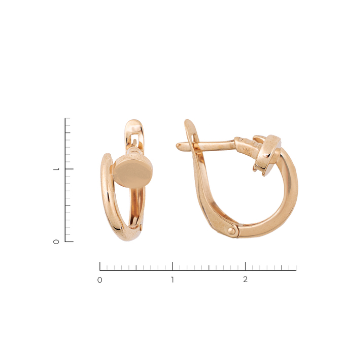 Серьги из красного золота 585 пробы