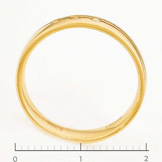 Кольцо из желтого золота 585 пробы c 3 бриллиантами, Л54043556 за 13005