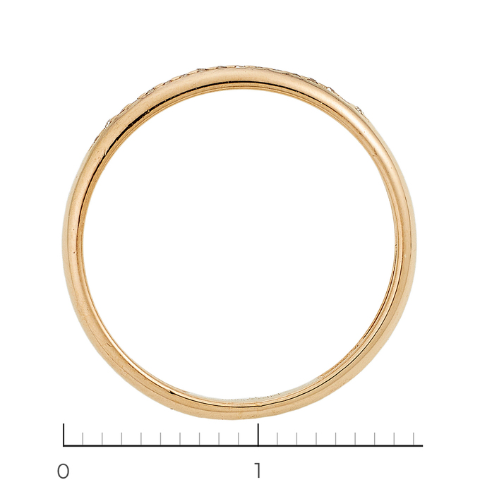 Кольцо из красного золота 585 пробы c 17 бриллиантами