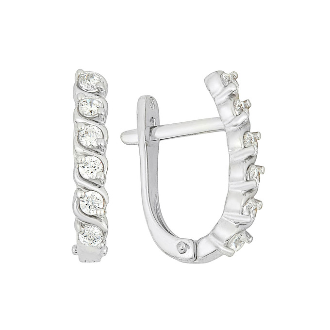 Серьги из золота 585 пробы c фианитами
