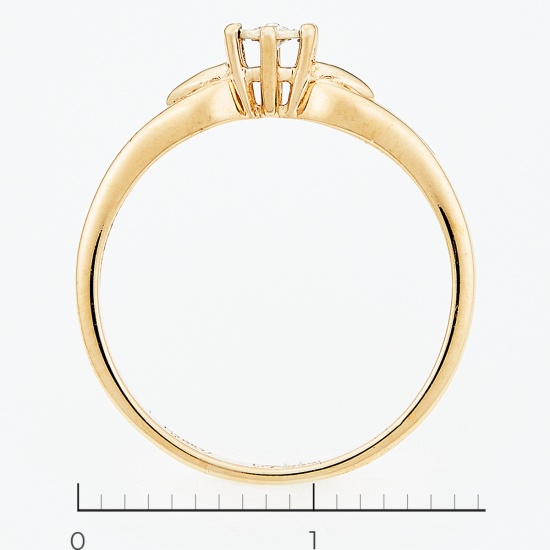 Кольцо из комбинированного золота 585 пробы c 1 бриллиантом, Л37053189 за 7140