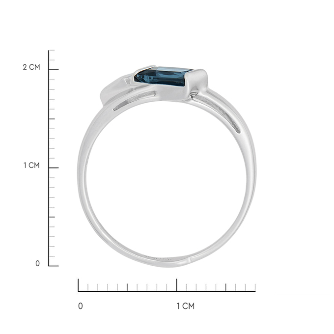 Кольцо из золота 585 пробы c топазом Лондон и фианитом, Л 2414 2427 за 21040