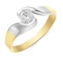 Кольцо из комбинированного золота 750 пробы c 1 бриллиантом Л46054730 фото 1