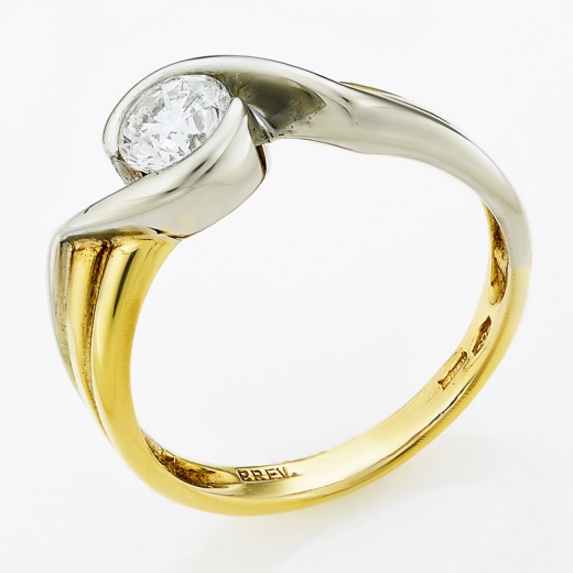 Кольцо из комбинированного золота 750 пробы c 1 бриллиантом Л18046819 фото 1