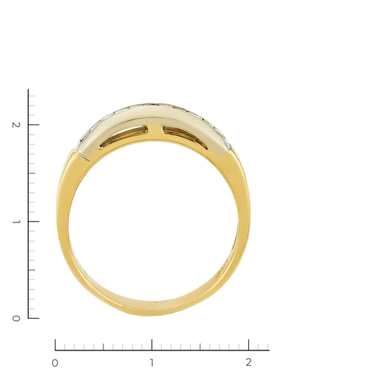Кольцо из комбинированного золота 750 пробы c 11 бриллиантами, Л48067136 за 37000