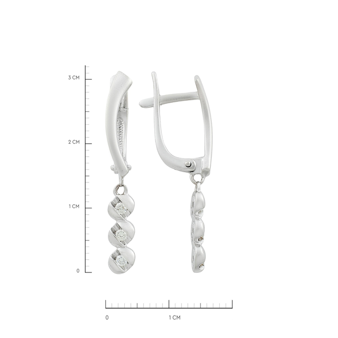 Серьги из золота 585 пробы c бриллиантами, Ц О007 2419 за 52000