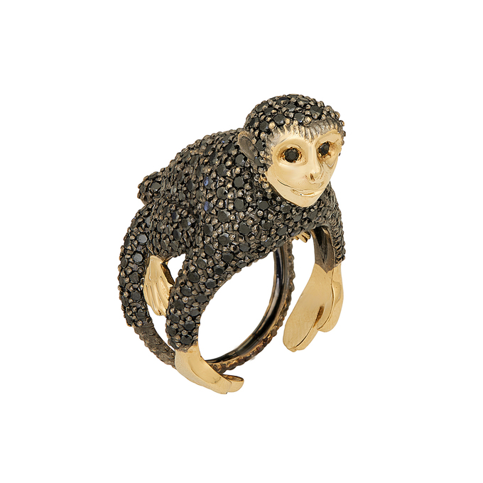 Кольцо из золота 585 пробы c бриллиантами