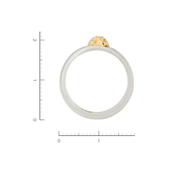 Кольцо из комбинированного золота 750 пробы c 9 бриллиантами, Л47091805 за 123200