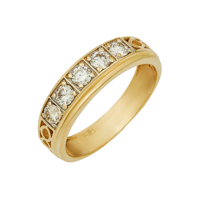 Кольцо из золота 750 пробы c бриллиантами