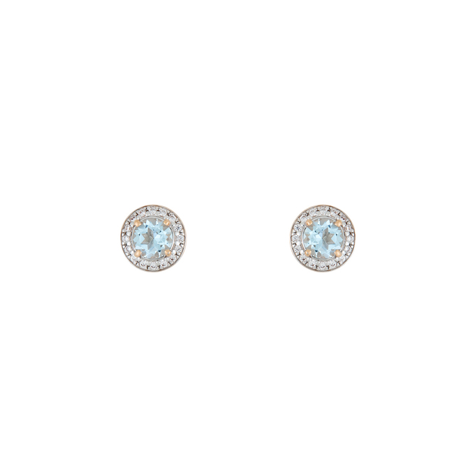 Серьги из золота 585 пробы c топазами и фианитами, Л 7500 3598 за 17760