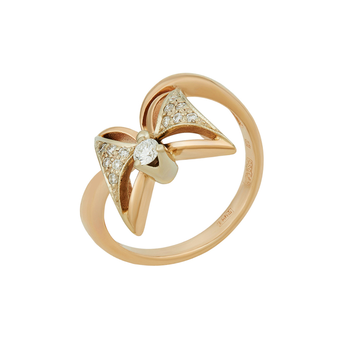 Кольцо из золота 585 пробы c бриллиантами